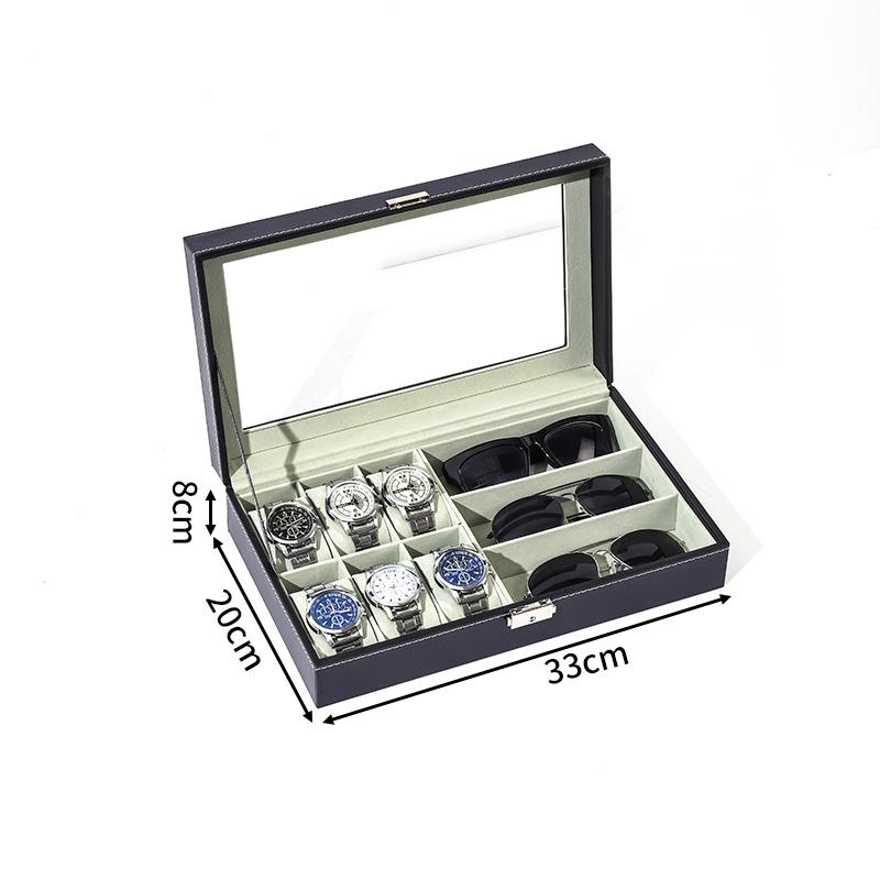 Delesys 2/3/4/5/6/8/9/10/12/20 Slots Household Multi Functional Watch And Jewelry Storage Box Pu Leather Watch Display Case