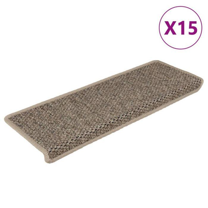 Tapis d'Escalier Autocollants - VIDAXL - 15 pcs - Antidérapants - Insonorisants - 65x21x4 cm