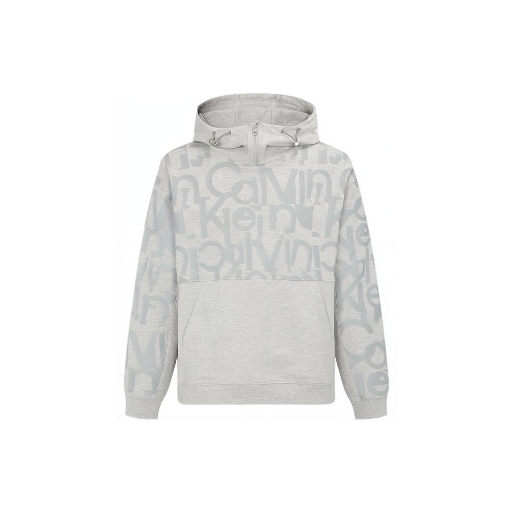Calvin Klein Unisex Fashion Phantom Patch Drawstring Hoodie Unisex Hoodies Gray J400262-P01