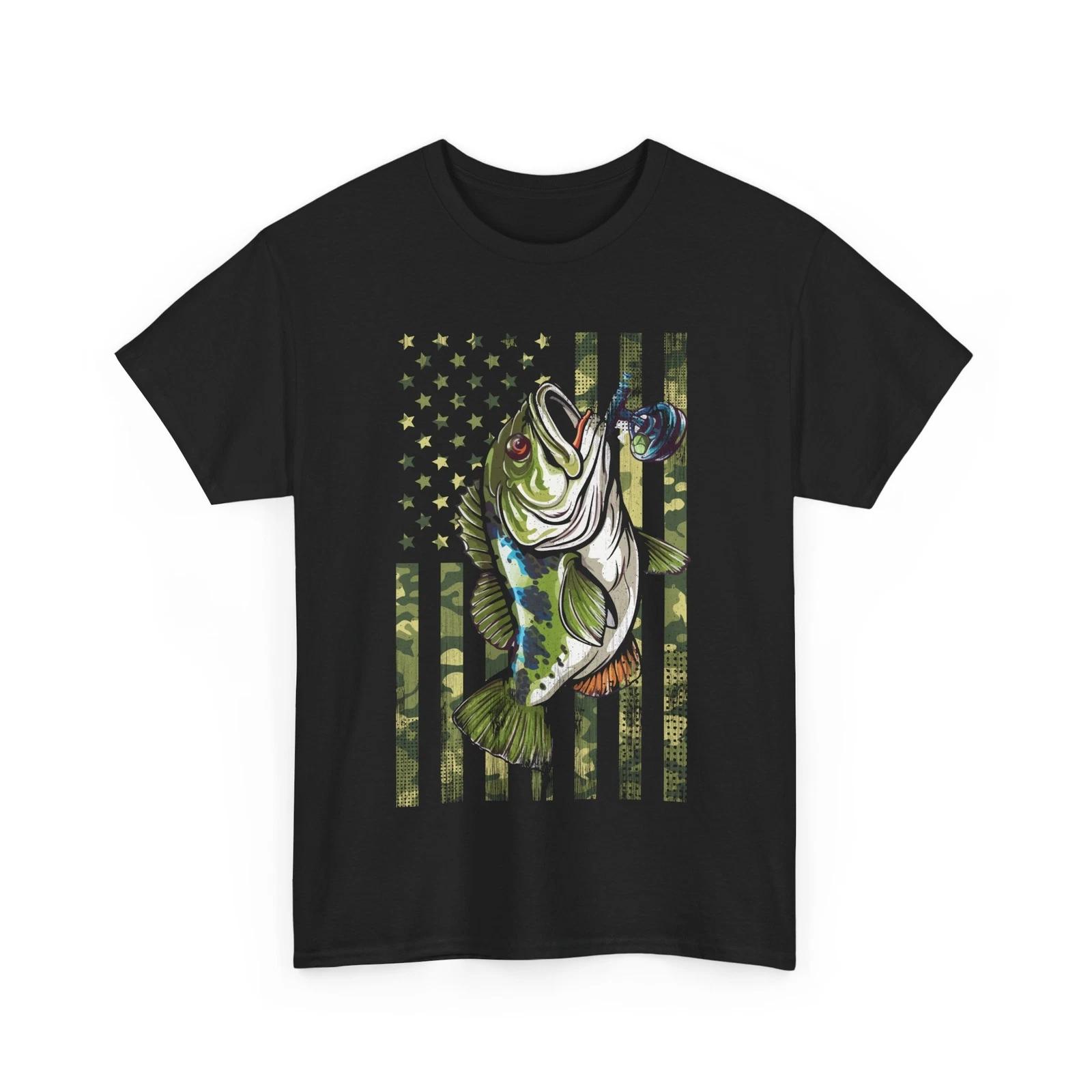 American Flag Camo Fishing Shirt, Fisherman Shirt, Fishing Season Lovers Shirt 2XL