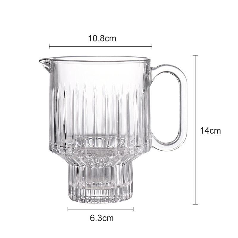 

Lead Free Glass Cocktail Cup With Handle Bar Party Retro Glassware Wineglass Engraved Design Stackable Beer Mug Fruit Juice Cup 600ml