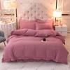 4pcs/set European-style Simple and Modern Solid Color Embroidered Quilt Bedding Bed Skirt Set Bedding Set Comfortable Soft Four-piece Set