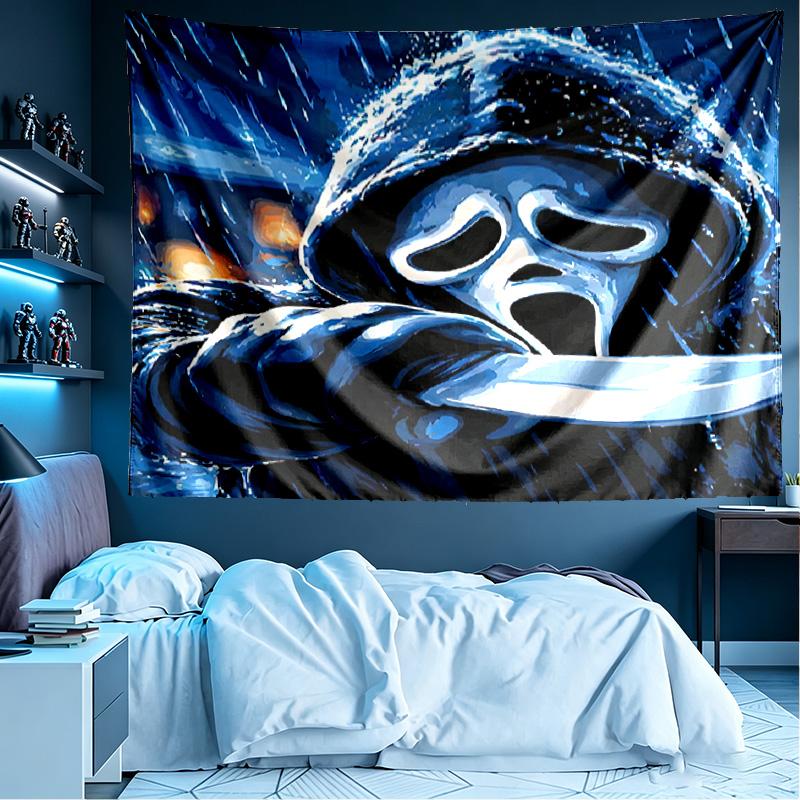 Ghostface Print Tapestry, Lightweight Wall Hanging, for Bedroom, Dorm, Living Room, Home Art Decor, Birthday Christmas Gift for Friends