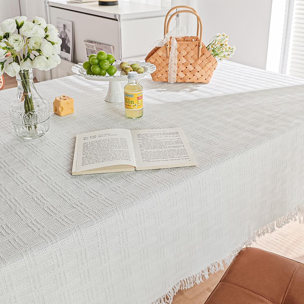Cream French Lace Tablecloth Coffee Table Cover Cloth High-End Living Room Square Tablecloth Table Cloth Table Cloth Tablecloth