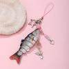 Colorful Simulation Fish Keychain Acrylic Multi Jointed Fish Hook Key Chain Multi-Section Design Simulation Fish Bait Keychain