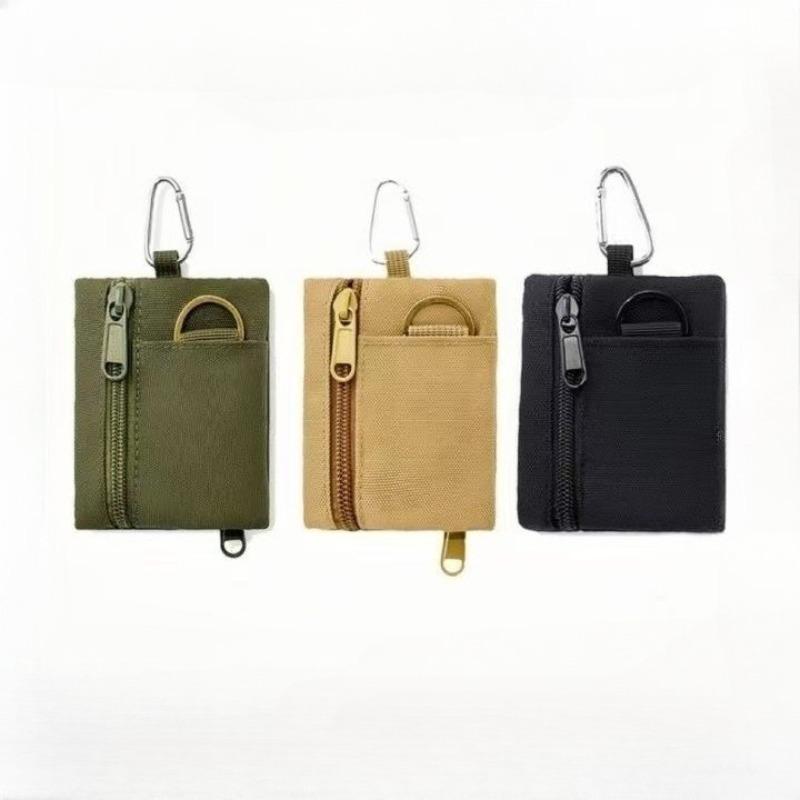 1PC Mini Purse Key Pouch, Casual Style Nylon Zipper Sports Storage Bag, Small Hanging Card Holder, Card Bag, Waist Bag