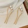 1pc New Fashion U-shaped Metal Hair Clips Ladies Elegant Pearl Ponytail Hair Stick Simple Hairpin Headdress Hair Accessories