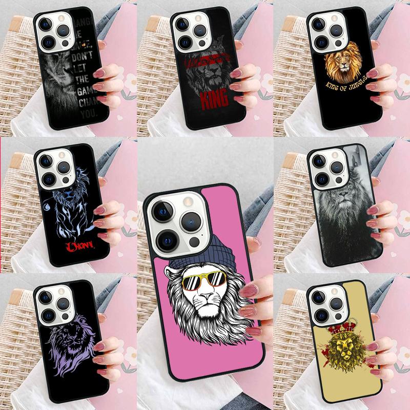 King of Jungle Lion Phone Case For iPhone 17 Air 15 16e 14 13 Pro Max Coque 12 11 Pro Max PLUS Cover