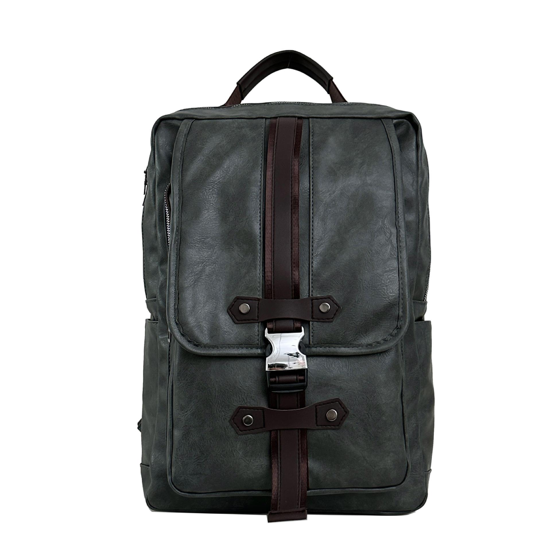 

Мужской повседневный рюкзак в стиле ретро, большой вместимости, с портом для зарядки USB, сумка для компьютера, модная студенческая школьная сумка в корейском стиле серый