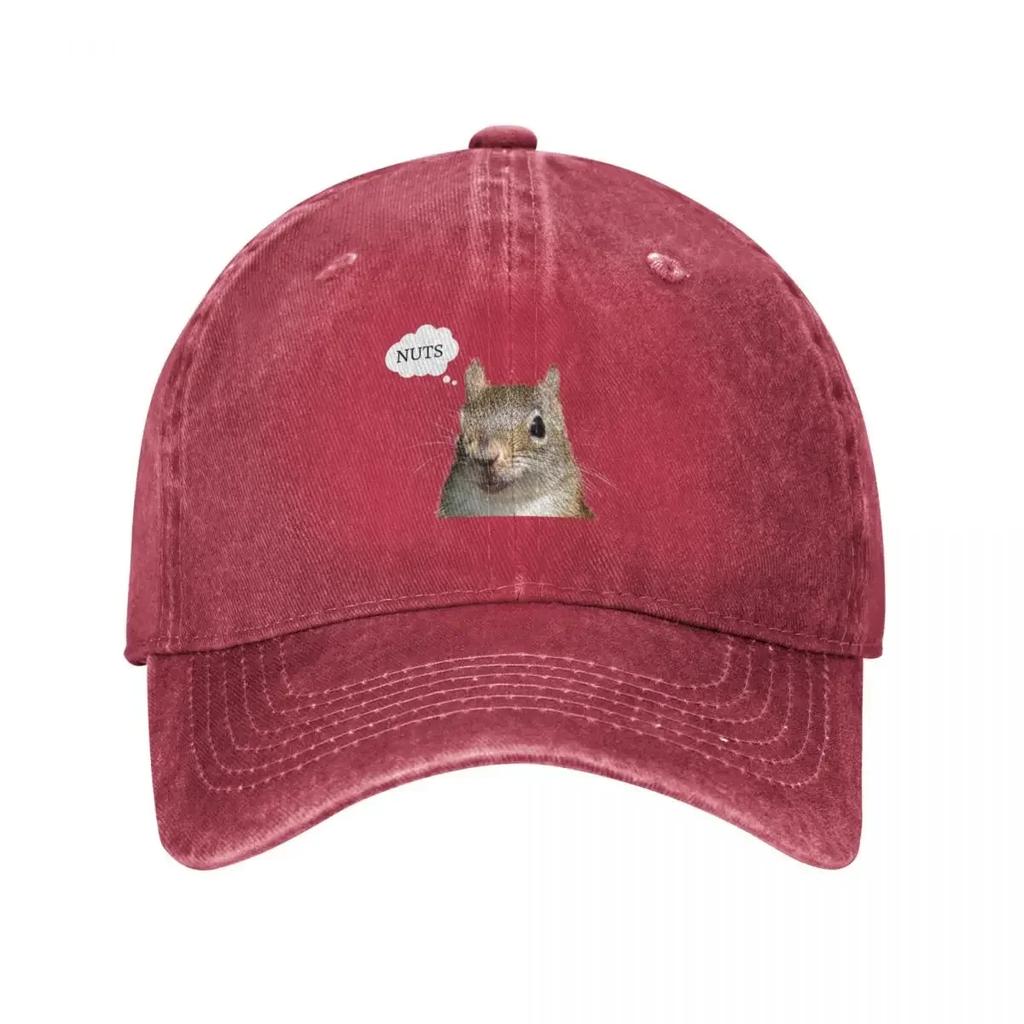 Squirrel says Nuts Baseball Cap Beach Bag dad hat birthday Golf Wear Unisexs Caps Womens