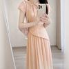 [Spot] Early Summer American Style Dress, New Chinese Style Retro Improved Cheongsam Waist Temperament Dress