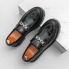 Fashion Fashion Men Thick Soled Loafers Shoes Slip-on Leather Platform Casual Shoes Comfortable Formal Business Office Shoes Size 38-46