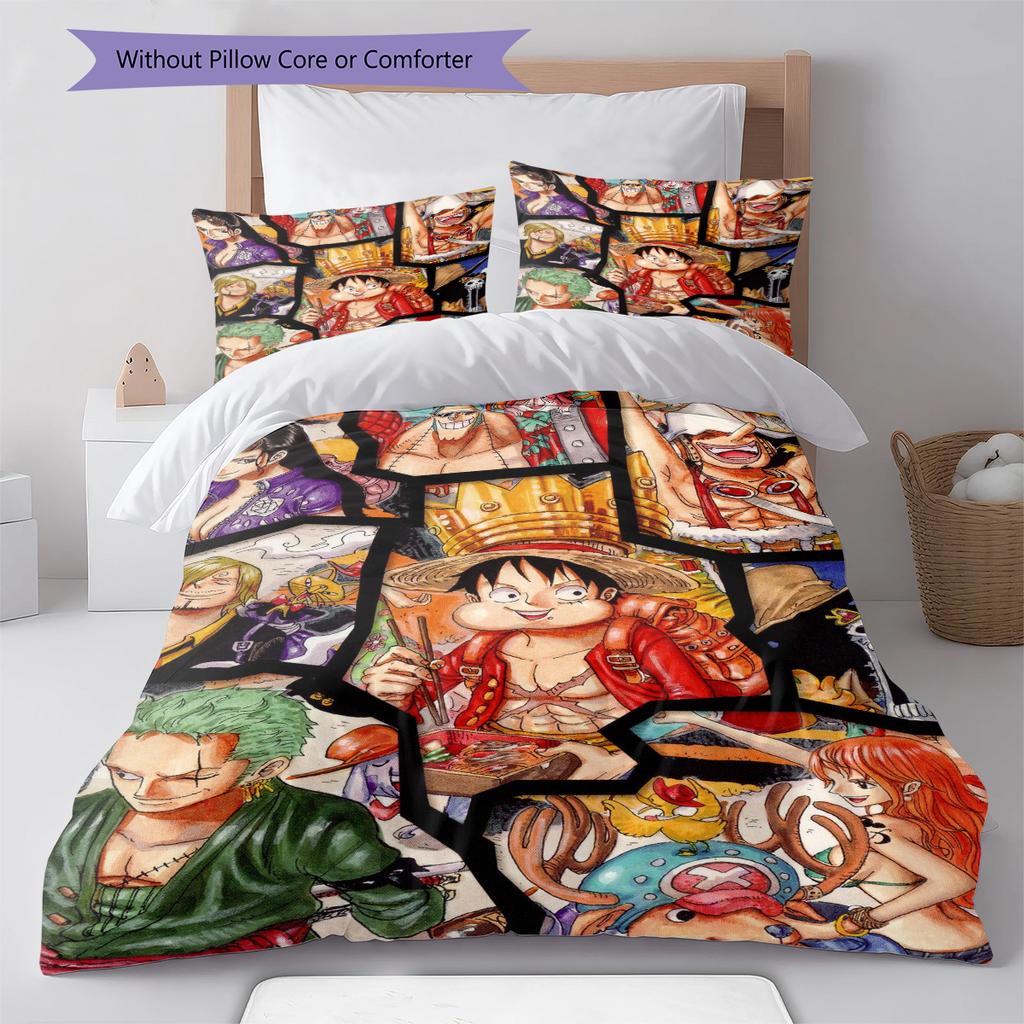 Set Copripiumino Trapuntato con Fantasia Cartone Animato Federa Decorazione per la Casa Regalo di Compleanno (1 * copripiumino + 2 * federa, senza nucleo)