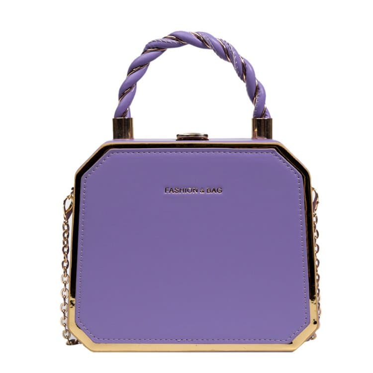 Fashion Designer Metal Square Bag Ladies Small Cell Phone Chain One Shoulder Crossbody Purse Box Evening Print Classical Solid