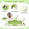 Foldable Baby Bath Tub Ergonomic With Temperature & Cushion Bath Pad + Bath Net