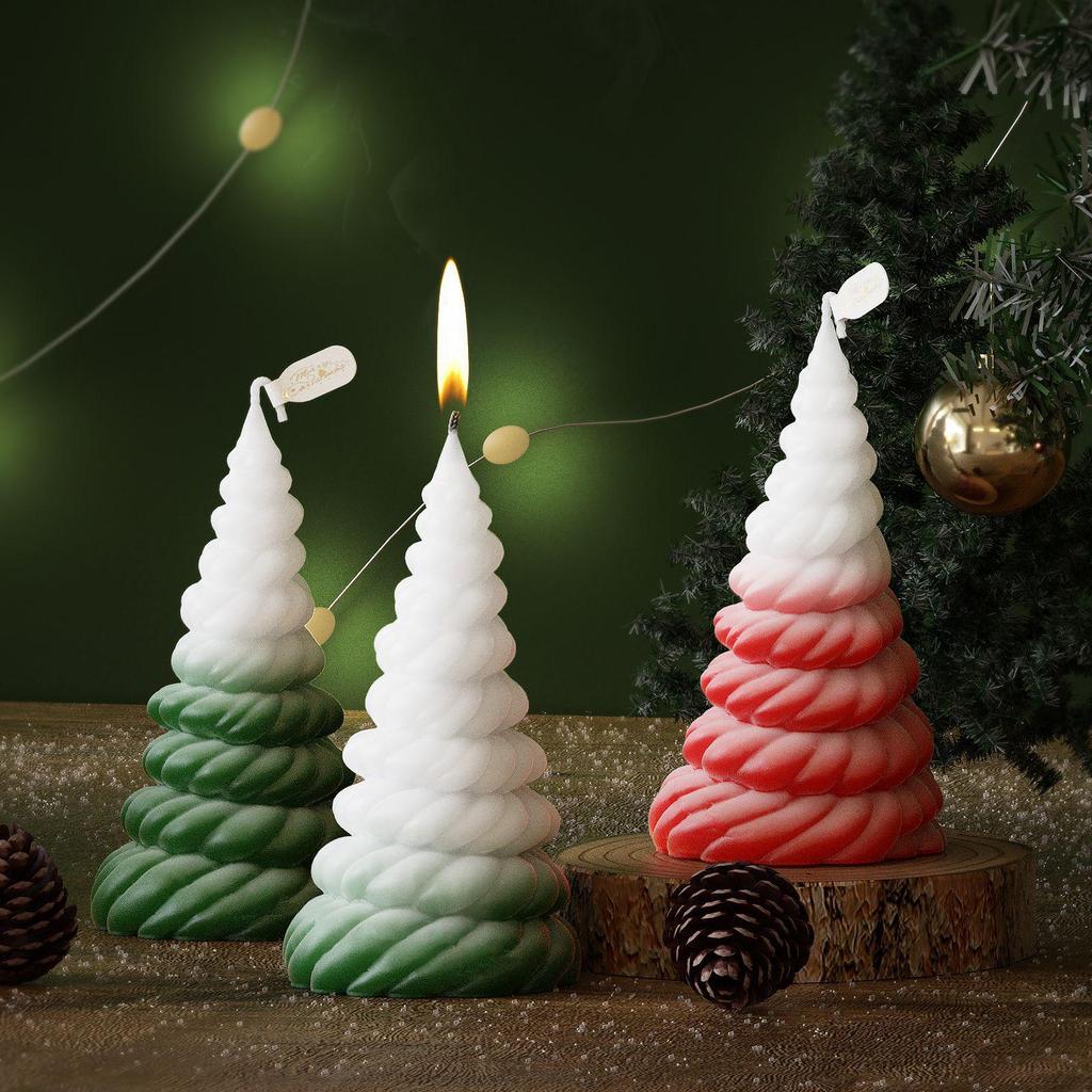 Christmas Tree Candle Silicone Mold for DIY Scented Party Candles and Plaster Ornaments