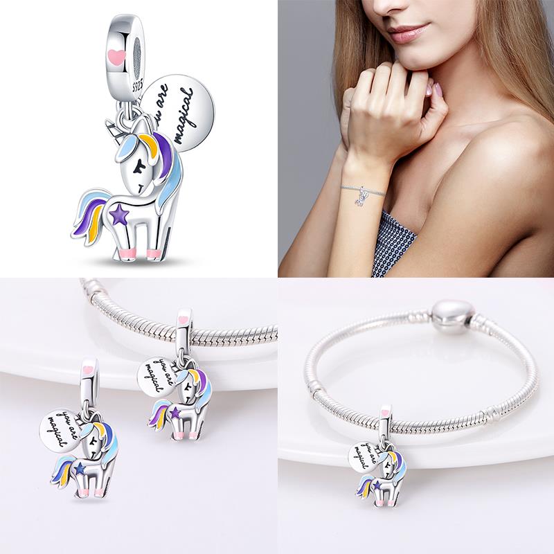 Fit Charms Fororiginal Bracelets And 3Mm Bracelets Cat Pendant Under The Mooncopper Jewelry Making For Women Gift