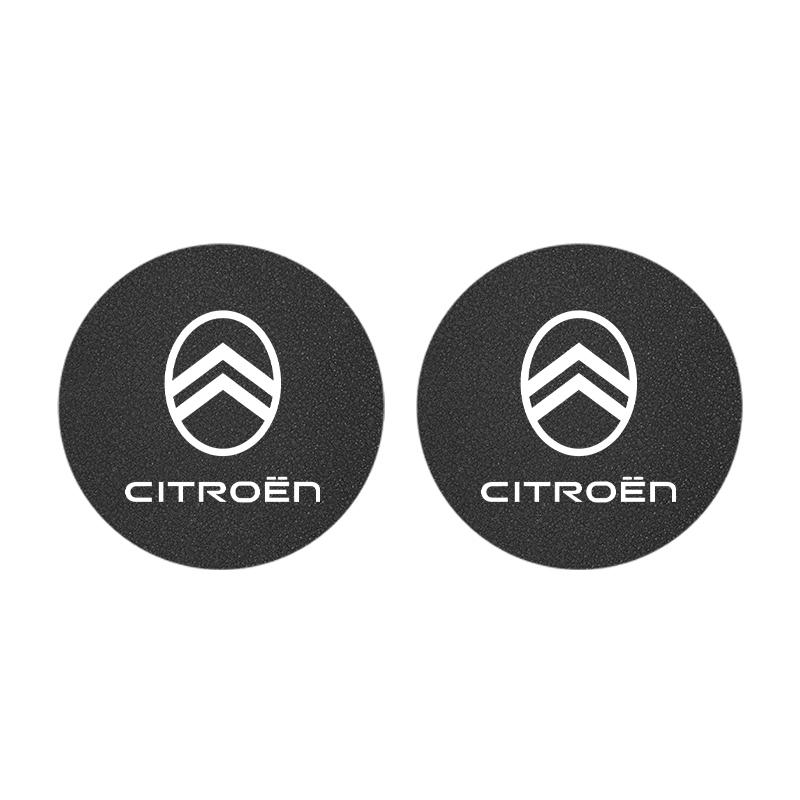 2PCS Citroen Emblem Badge Car Anti Slip Mat Coaster Water Cup Slot For Citroen C8 DS3 C6 C3 Vts C4 Saxo C4L C5 C2 C1 Xsara C3-XR