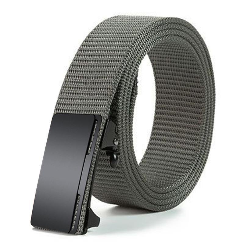 Men'S Toothless Automatic Buckle Woven Canvas Belt Belt Casual Nylon Tactical Pants Belt Military Training Outdoor Belt