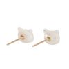 L&Co 10K Yellow Gold White Shell Cat Earrings 46-7626