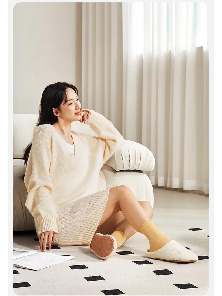 Women's Puxi Warm Cotton Slippers - Non-slip, Wear-resistant, Silent Plush for Autumn & Winter