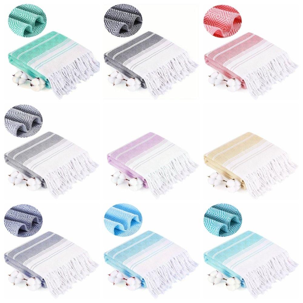 Stripe Travel Blanket Lightweight Cotton Bath Towel Set New Sand Free Towel