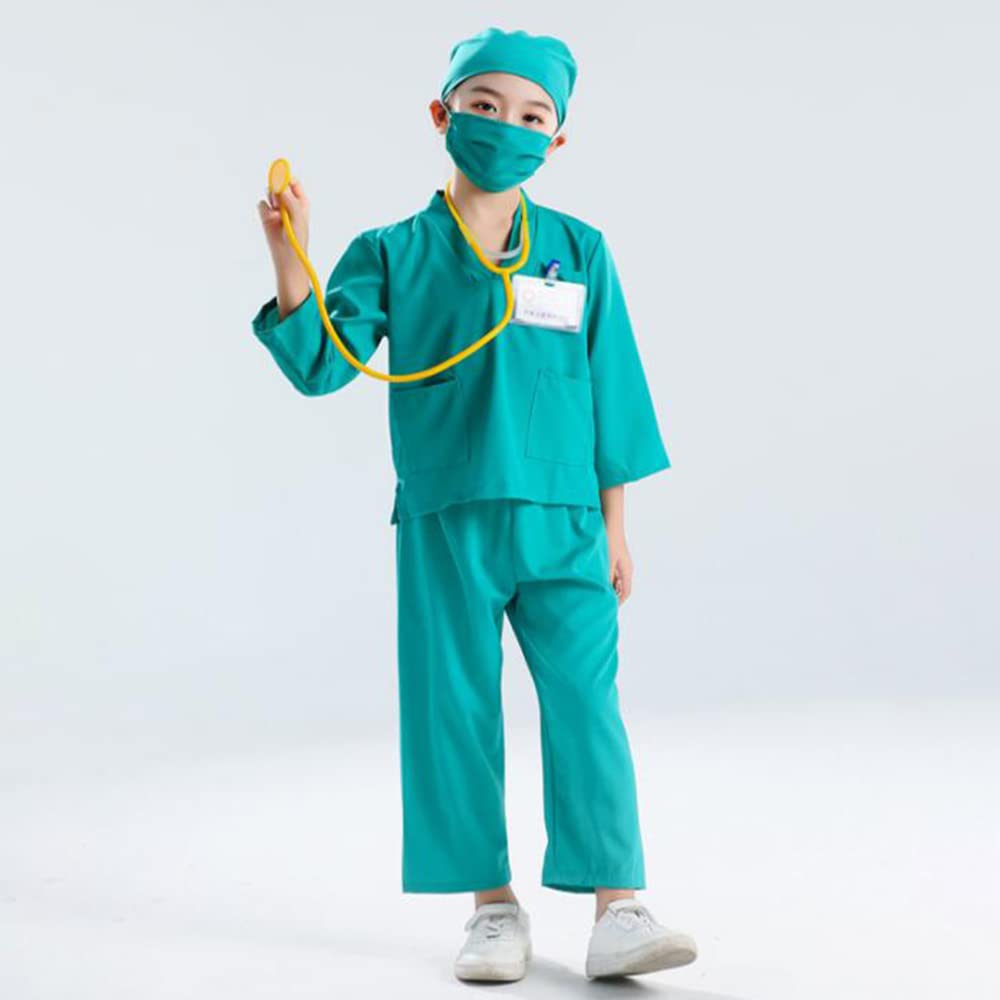 Cosplay Doctor White Surgery Costume Costume School Entrance School Cultural Stage Performance Costume [Lhyxuuk] Children's Costume, Coat, Set,