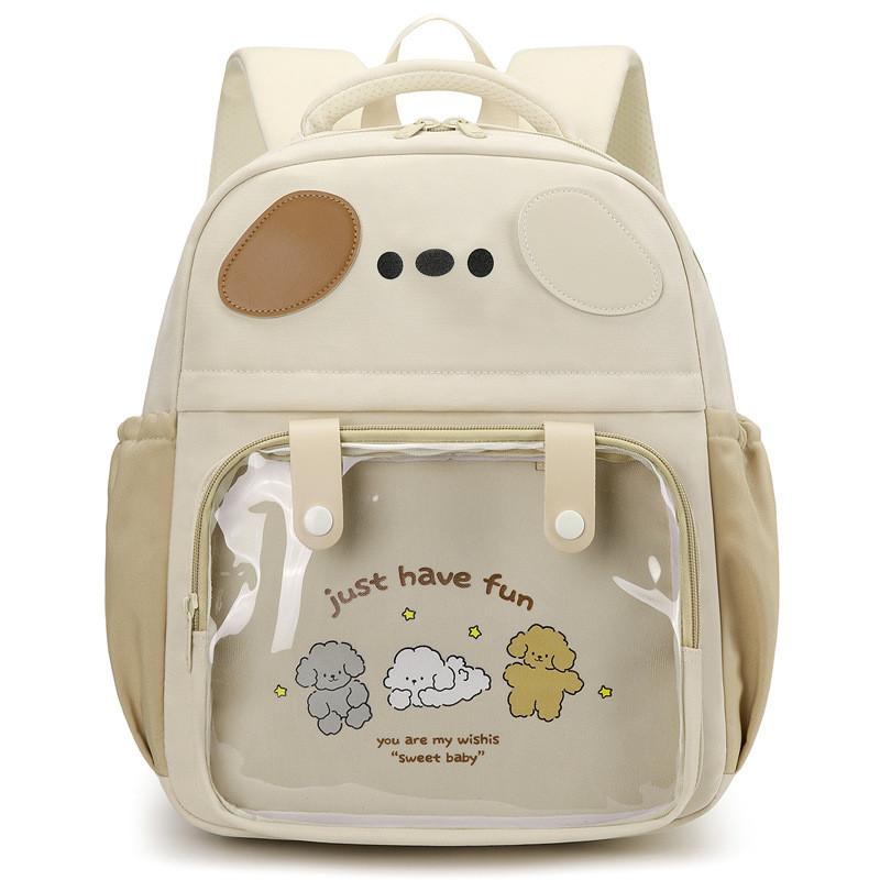 Letter Cartoon Puppy Kids Clear Backpack Cute Animal Design Toddler Bag School