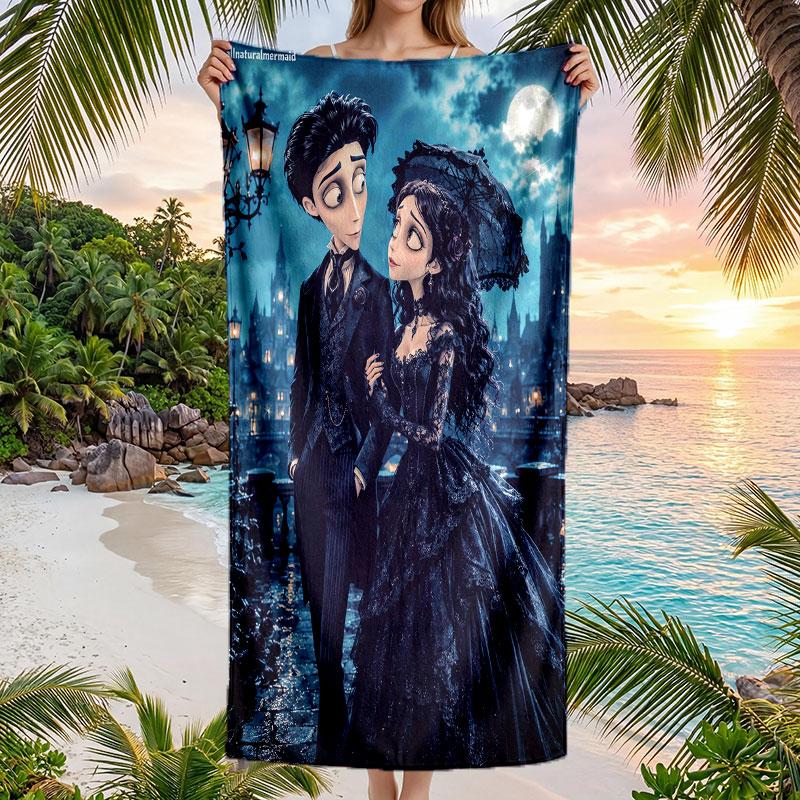 Large Beach Towel Quick Dry Absorbent Towel For Beach IndoorCorpse Bride Emily Victor