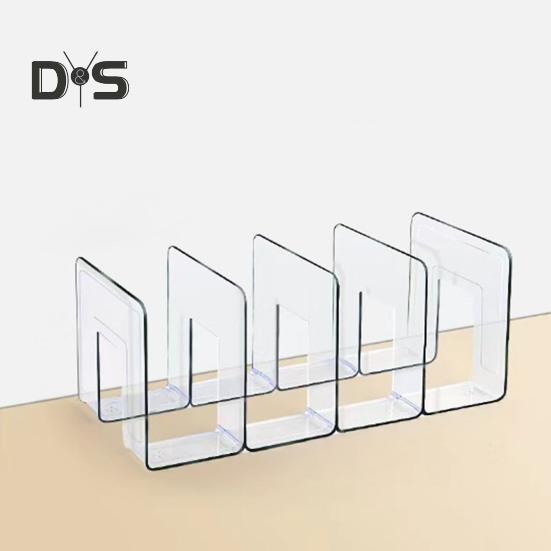Desk Boodend Storage Organizer Book Support Stand with 4 Vertical Compartments Plastic File Sorter Rack for Book Magazines