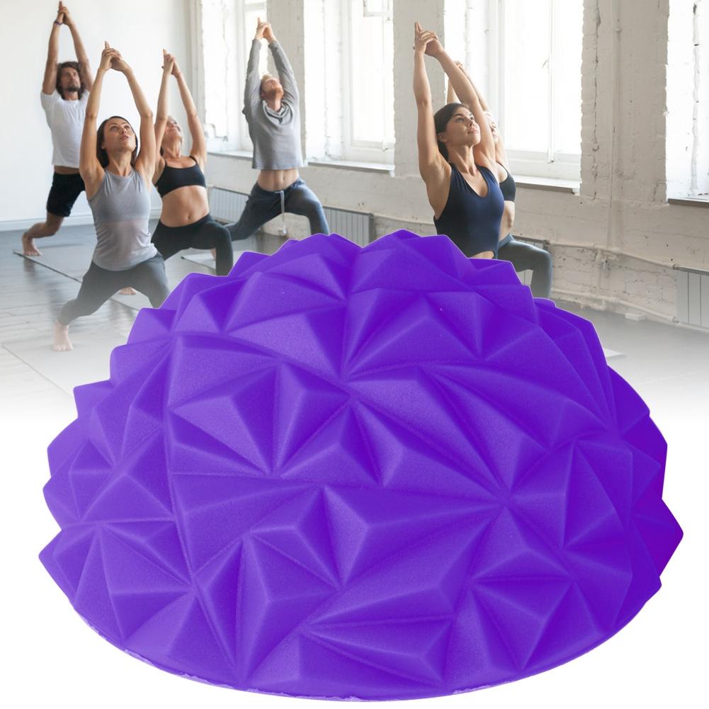 PVC Ball Stress Relief Yoga Massager Semicircle Foot Massage Balls Muscular Relaxationpurple
