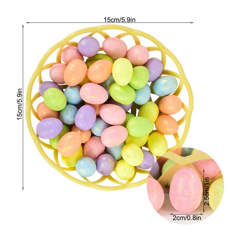 50Pcs Mini Easter Foam Egg DIY Handmade Craft Painted Pigeon Bird Eggs Happy Easter Party Decoration Kids Gift Favor Home Decor