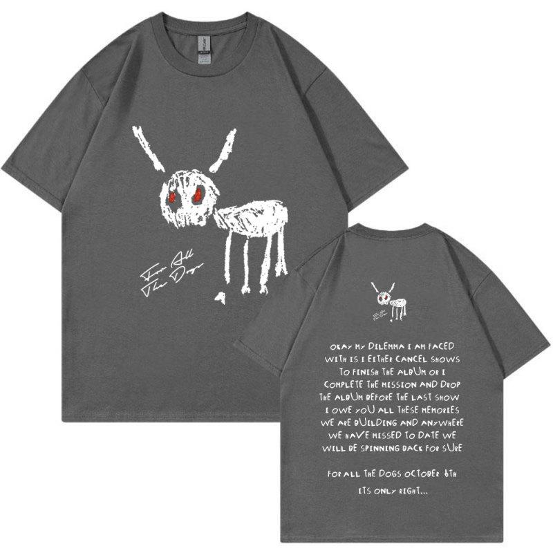 Vintage Rapper Drake for All The Dogs T Shirt Uomo Moda Hip Hop T-shirt 100% cotone T-shirt oversize a manica corta Streetwear