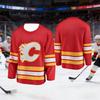 Men's New Model Calgary Men's Ice Hockey Sport Shirt 3D Print Breakthrough Style Red Ball Game Long-Sleeved Shirt Kids