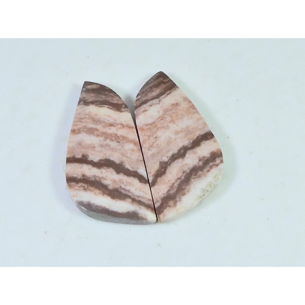 13X29X04 MM Natural Zebra Jasper Matched Pair Fancy Cabochon Loose Gemstone B-264