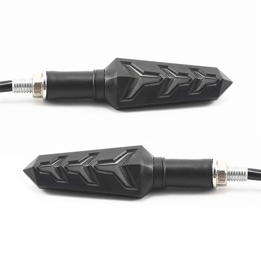 Flowing Motorcycle Motorbike Fish Bone Style Turn Signal Indicator Light