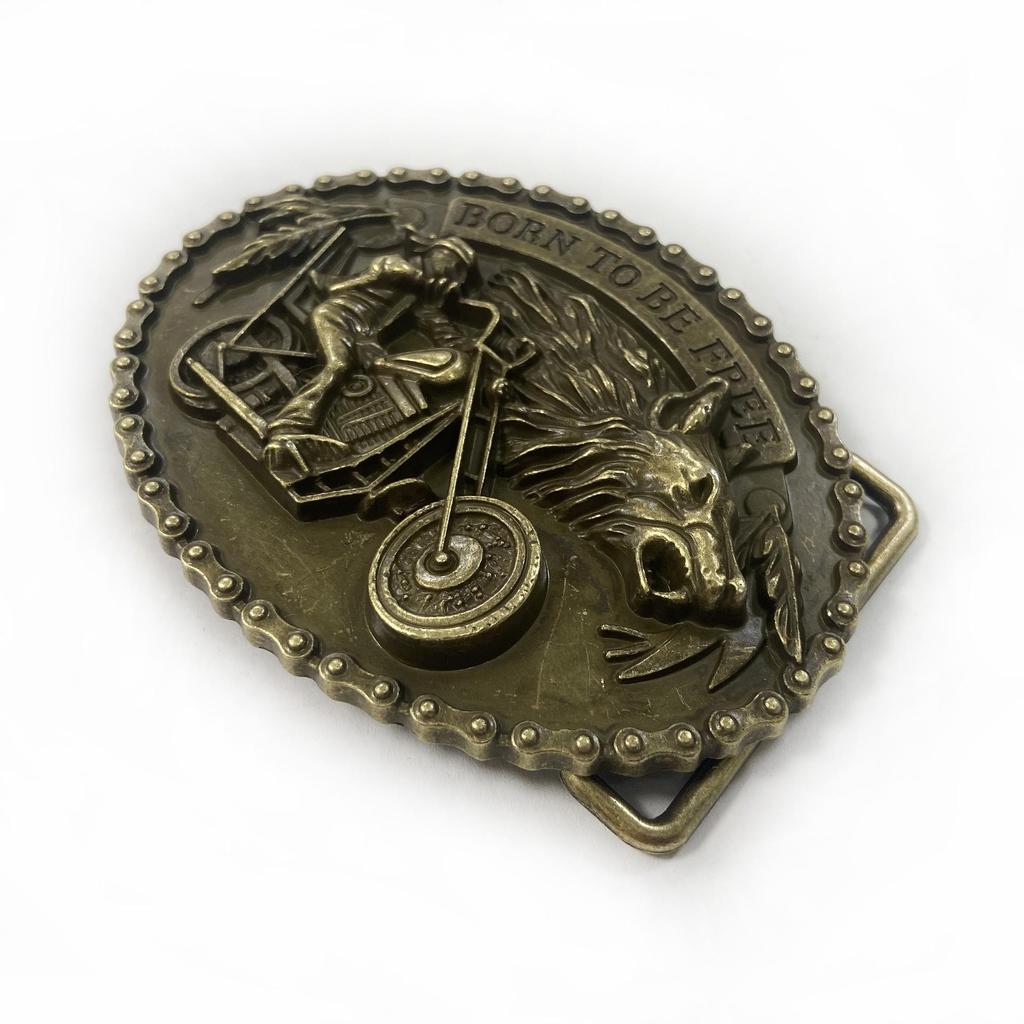 Zinc Alloy Wolf Head Belt Buckle - Western Cowboy Style