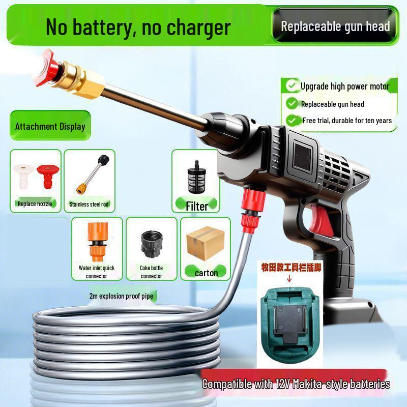 Wireless Portable High-Pressure Car Washer with Rechargeable Lithium Battery
