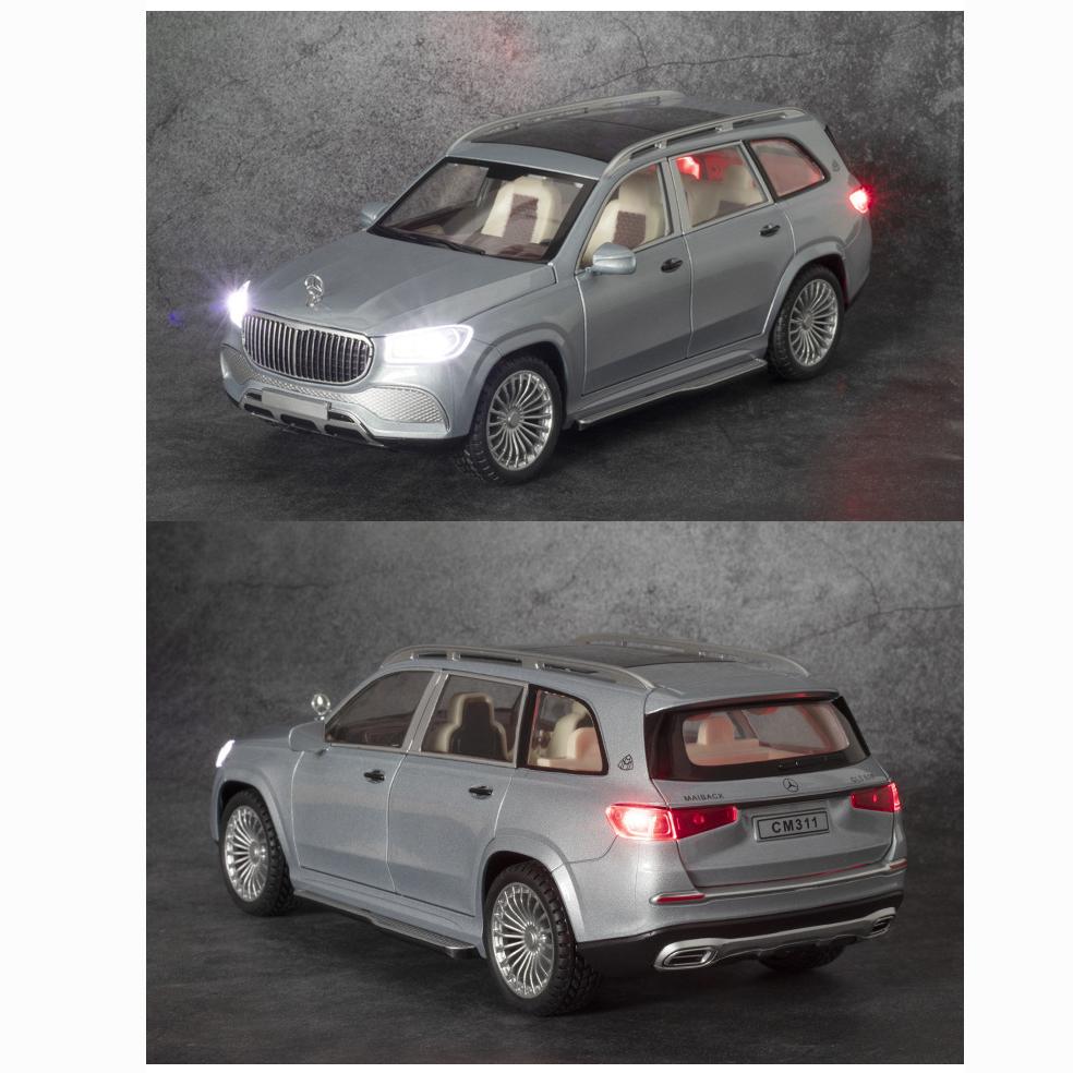 1:GLS600-Metallautomodell im Maßstab 24, Simulationsautomodelle aus Druckgusslegierung, 6 Türen können mit Ton und Licht geöffnet werden, Spielzeug für Kinder, Ornament