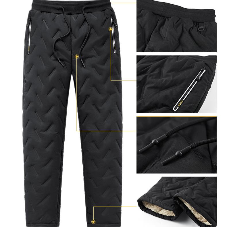Pánské zimní fleece tlusté tepláky z jehněčí vlny Nepromokavé vlněné kalhoty velké velikosti 7XL Pánské černošedé kalhoty joggers