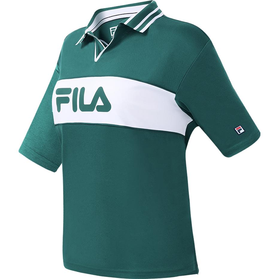 FILA 2023 Summer Casual Short Sleeve Polo Shirt Women tops Cats-Eye-Green A11W323115F-TQ