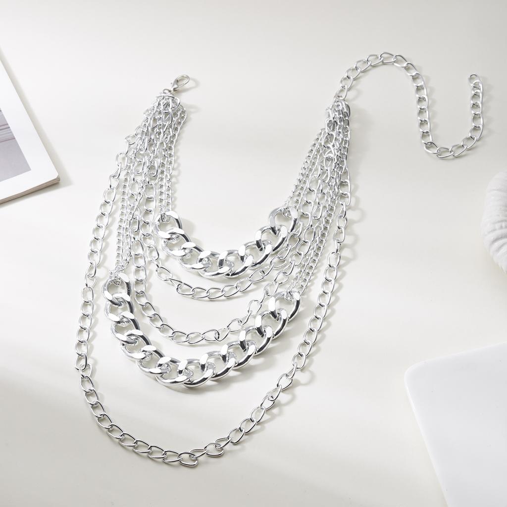 Vintage Punk Exaggerated Big Thick Cuban Link Chain Necklace For Women Gold Color Multilayer Hip Hop Choker Party Charm Jewelry