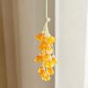 Floral Charm Strap Keychain for Bags and Phones, Valley Flower Hanging Style with Translucent Flower Drops and Bead Details