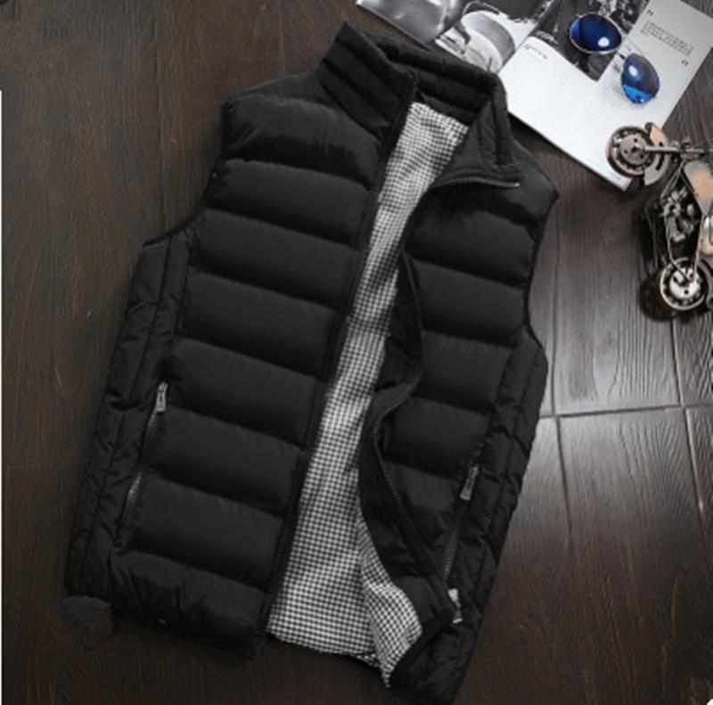 Herren Winter Stehkragen Warme ärmellose Jacke Ultraleichte weiße Freizeitweste Herrenweste Große Größe M-5XL