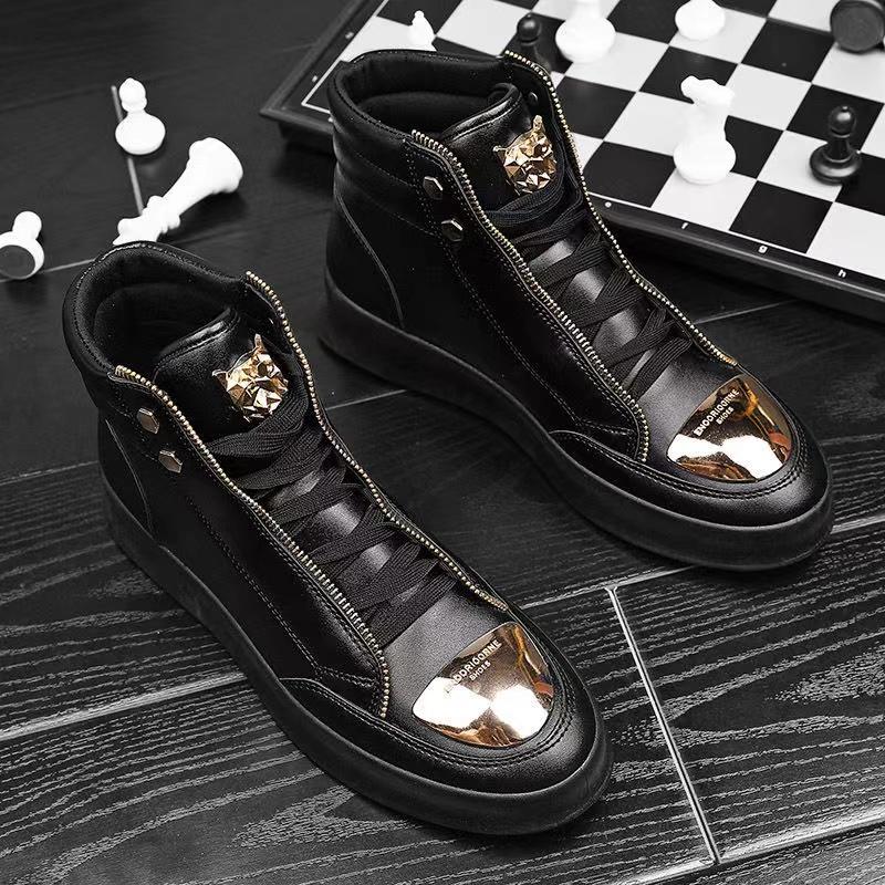 Newest Men Casual Shoes Men Ankle Boots Winter High-Cut Leather Sneakers Platform Skate Running Sport Shoes Boots Footwear