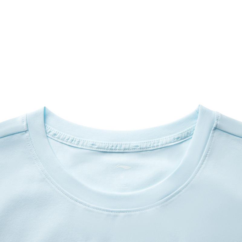 Li-Ning Fitness Series Loose Cool Breathable Comfortable T-Shirt Women tops Light-Sky-Blue ATSV296-5