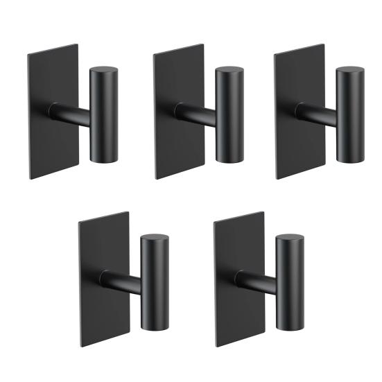 1/5Pcs Towel Hangers Storage Hooks Strong Load-bearing Simple Installation Self-Adhesive Wall Mount Hanging Hooks