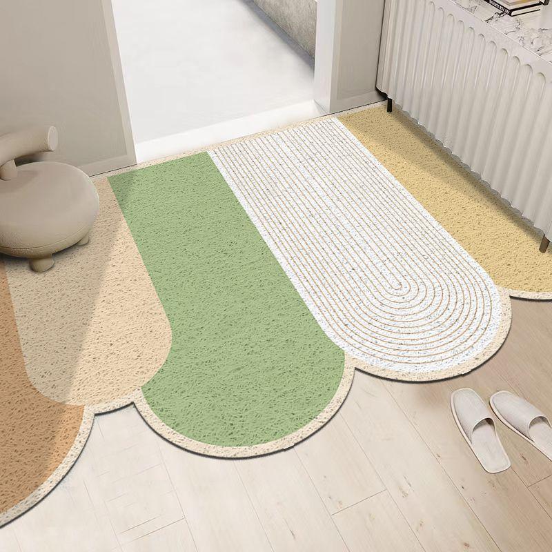 

Простой кремовый воздушный скребок для грязи, шелковое кольцо, коврик для крыльца для дома, можно резать, чтобы противостоять грязи и износостойкий бытовой напольный коврик 80 * 120cm