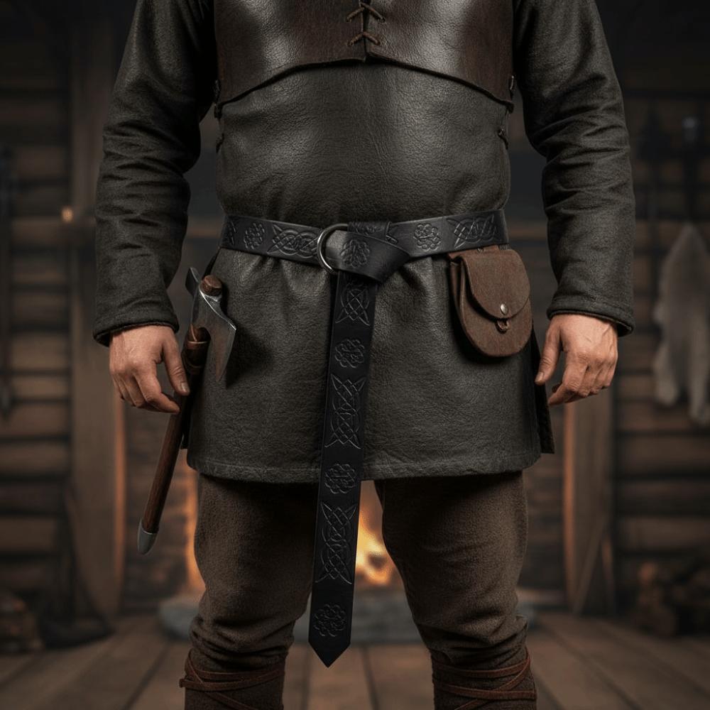 Vintage Celtic Belt Embossed Leather Medieval Waistband Viking Renaissance Belt  Decorations