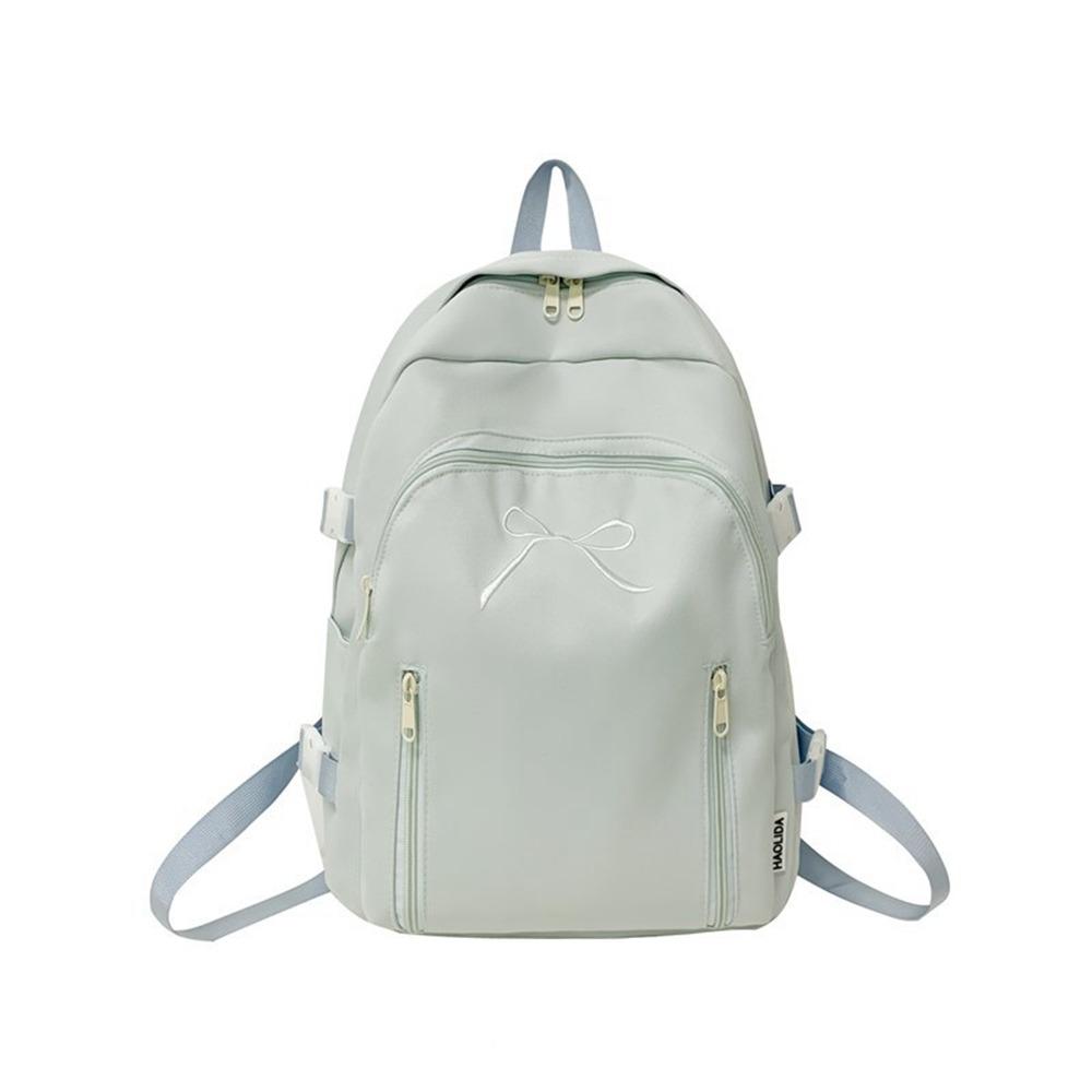 Large Capacity Bow Backpack Solid Color Korean Style School Bag Student Schoolbag  Travel Backpack